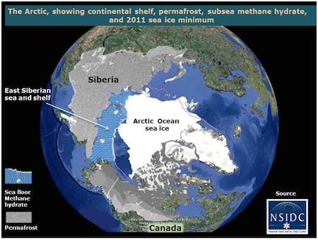 liberación del metano en el Ártico