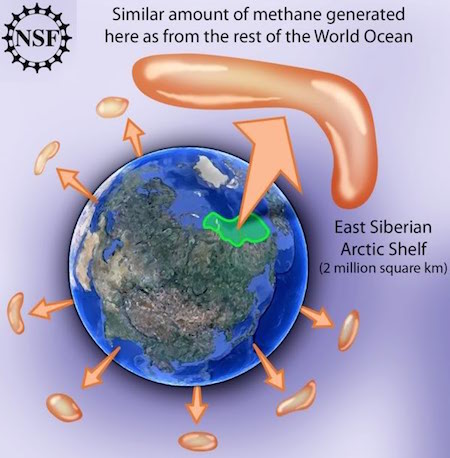 liberación del metano en el Ártico
