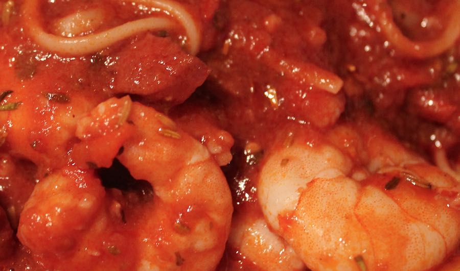 Gastronomía Marinera - Salsa de tomate con Gambas 2